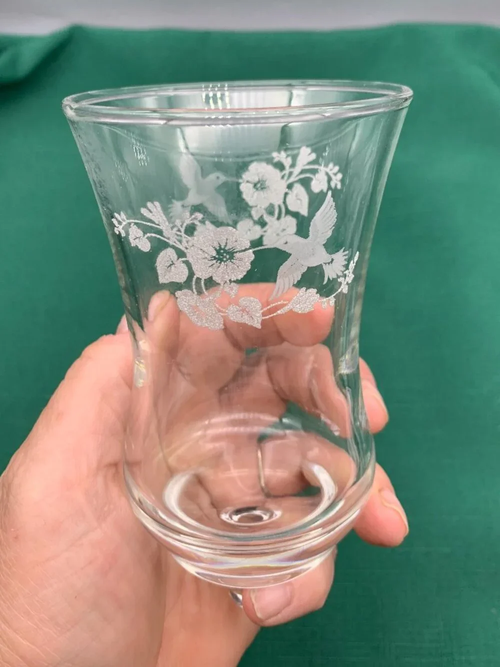 Set of 2 Home Interiors & Gifts HOMECO Clear Glass Votive Cups w/ Etched Design